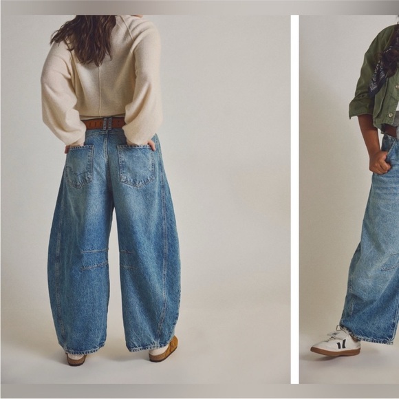 NWOT Free People We The Free Good Luck Mid-Rise Barrel Jeans ultra high beam 26 - Picture 11 of 16